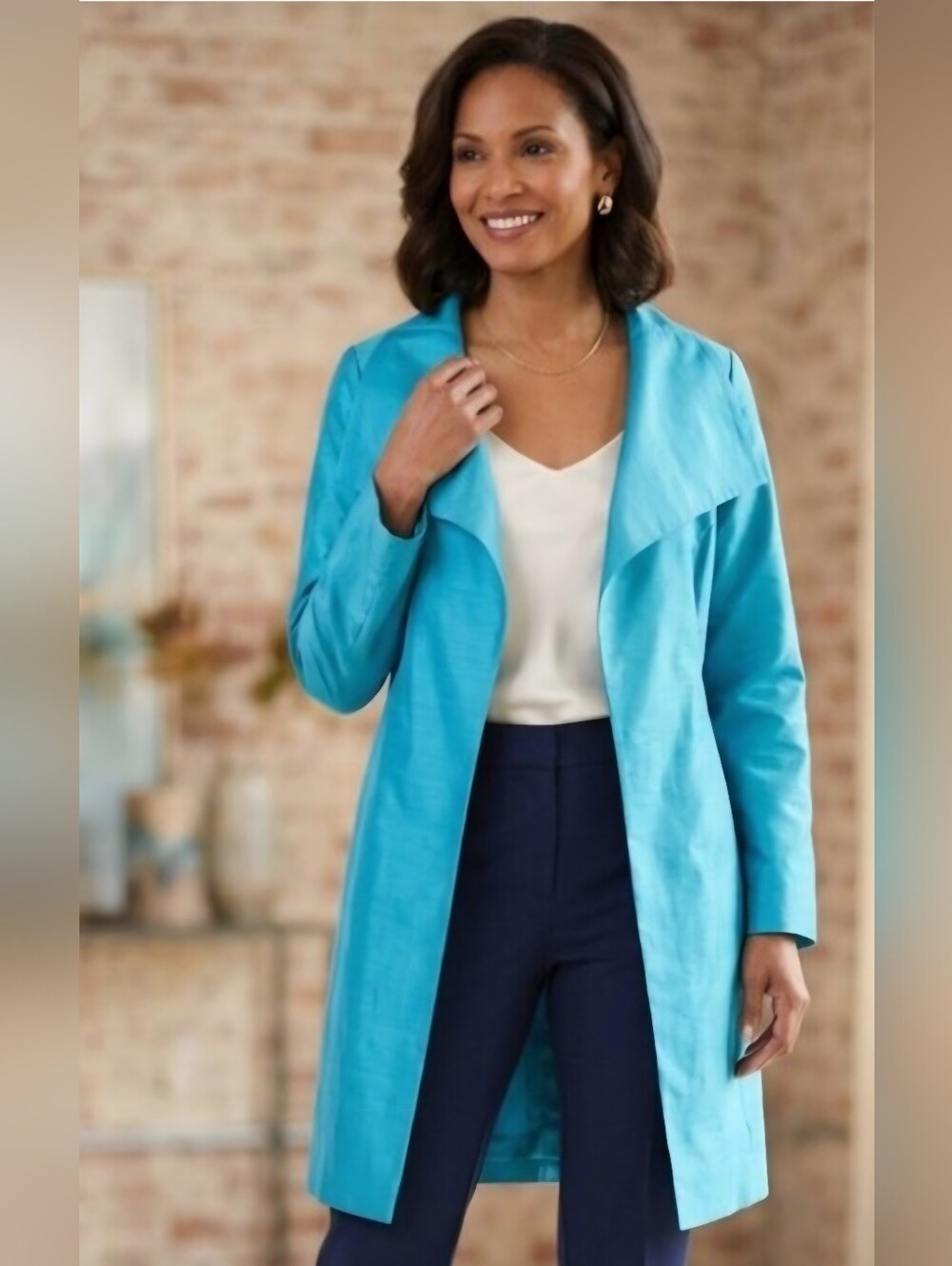 VINTAGE Colleen Lopez My Favorite Things Silk Shantung Jacket Teal Size 2X NWOT